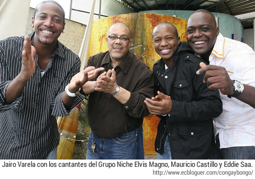 Jairo Varela y cantantes del Grupo Niche